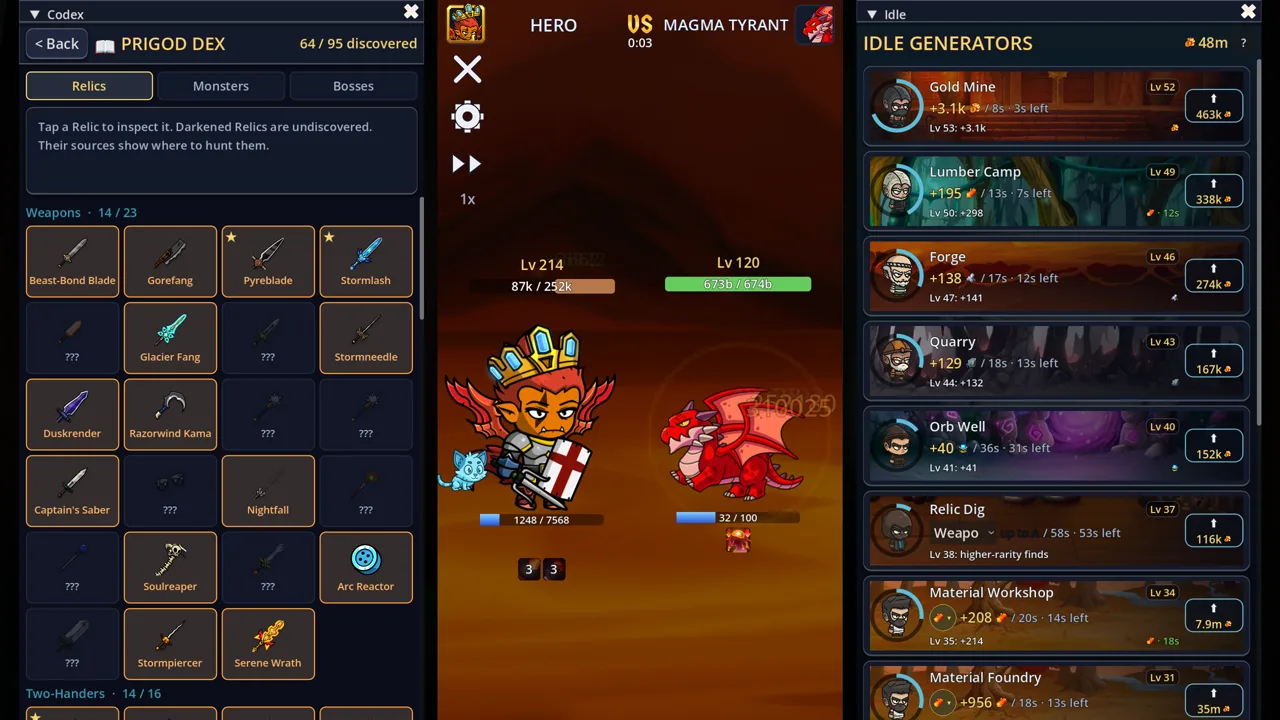 Boss fight — immediate combat and character art.